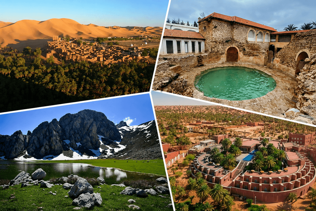 Escapades bien-être en Algérie : Taghit, Hammam Salihine, Tikjda et Timimoun pour un séjour détente entre désert, thermalisme et nature.