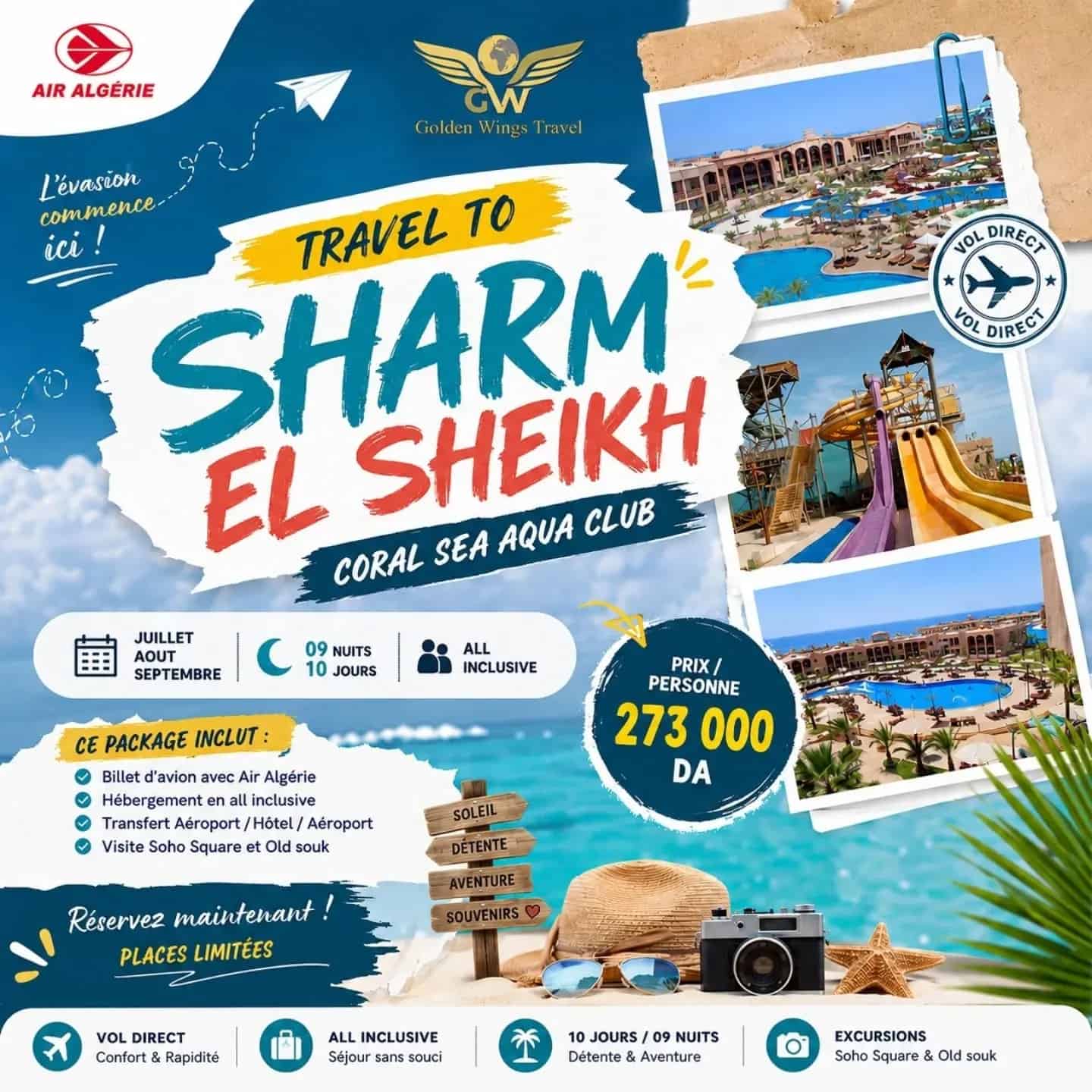 Cap sur Sharm El-Sheikh : Tout confort en All Inclusive avec Golden Wings Travel