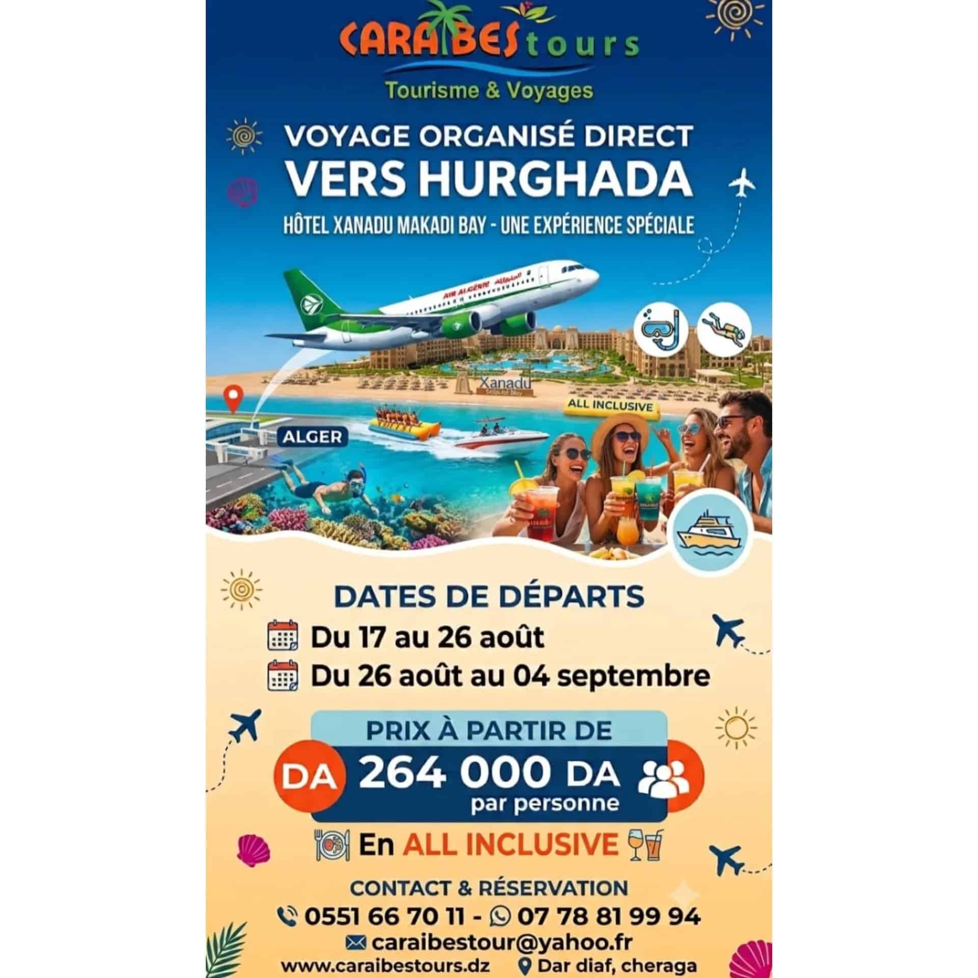 Cap sur Hurghada avec Caraibes Tours : Réservez votre séjour All Inclusive !