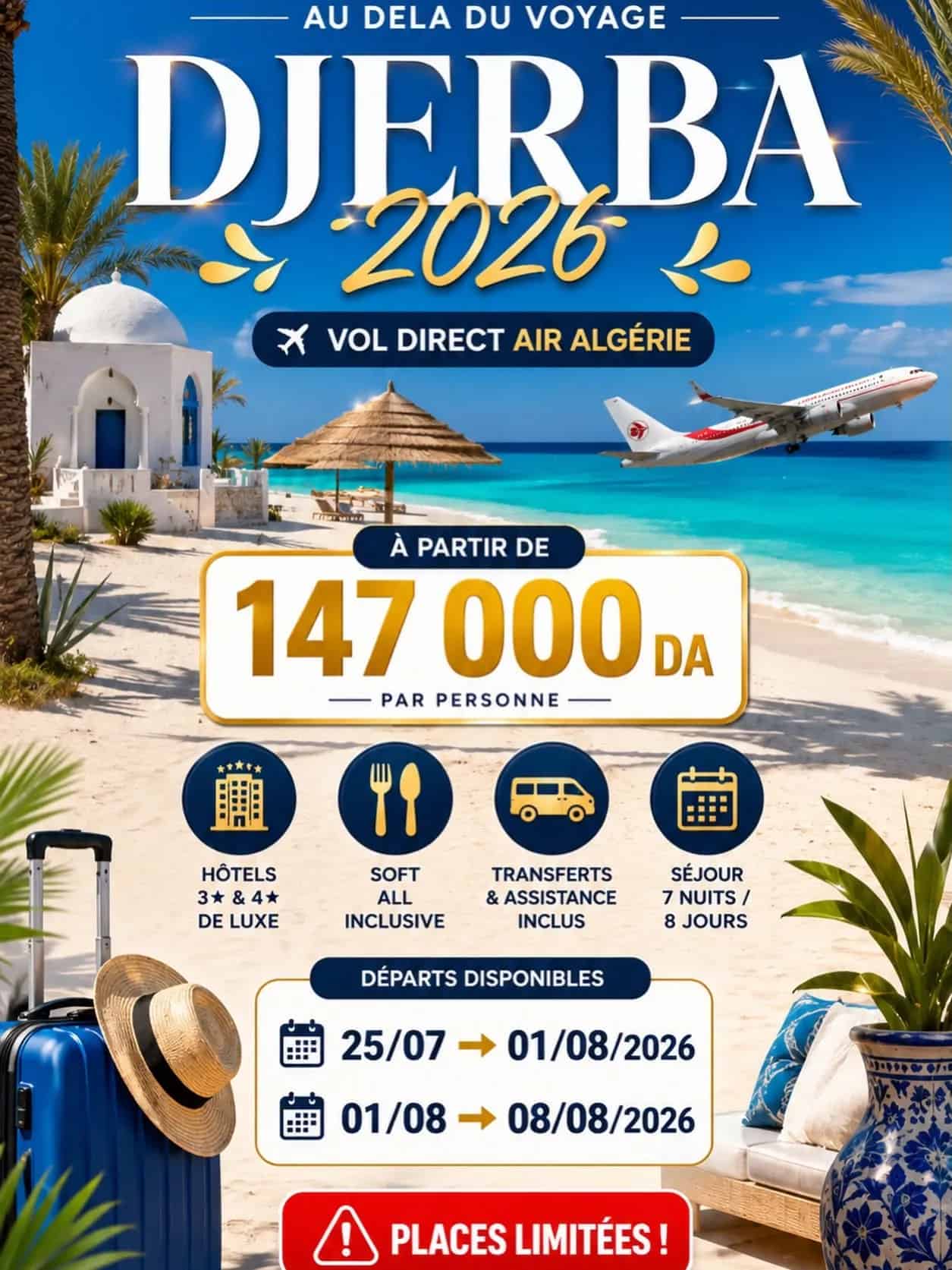 Cap Sur Djerba 2026 : Vol Direct & Hôtel de Luxe en Promo !